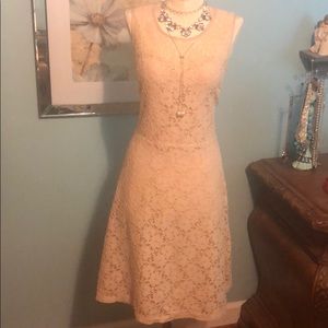 The Limited gold simmered lace dress
